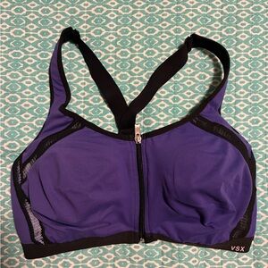 VSX Purple Front-Zip High-Impact Sports Bra